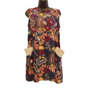 Weird Fish mini dress or long top  front pockets like new   spare button